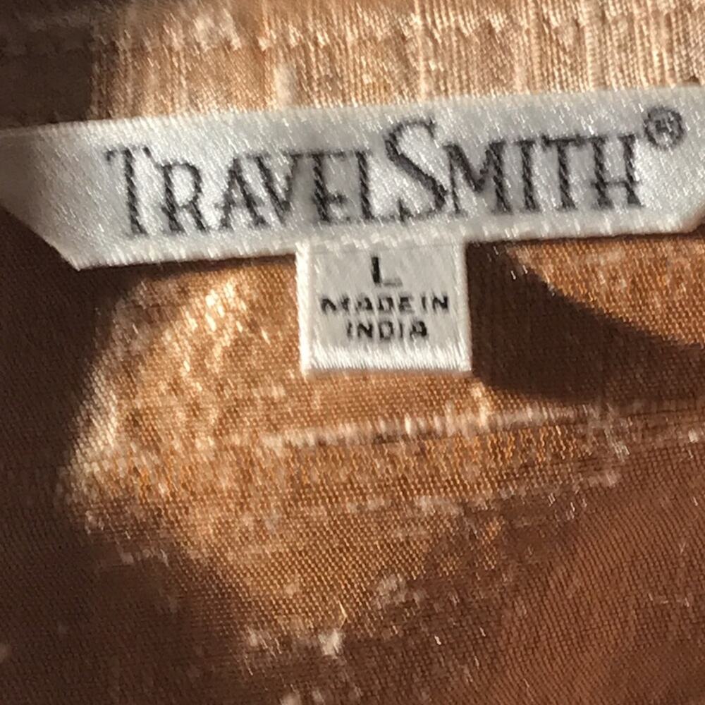 Travel Smith Gold Pure Silk Blouse. L - Picture 2 of 4